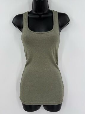 Michael Stars Shimmer Knit Scoop Neck Tank Top | Olive | OS